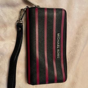 USED ONCE striped Michael Kors wallet